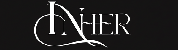 Logo with the text 'INHER' on a white background